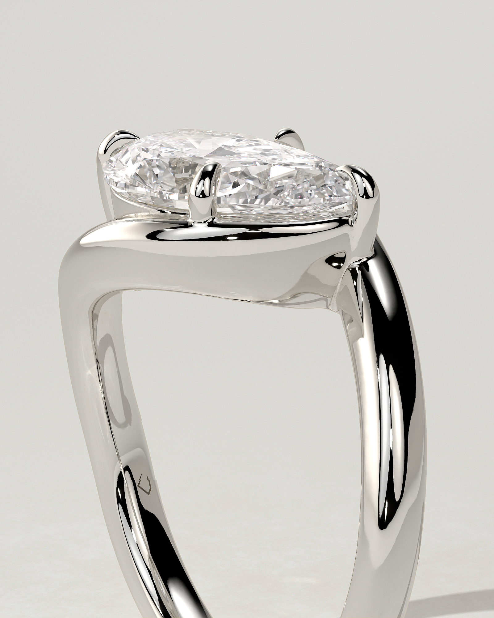 Jackie Solitaire Pear Ring
