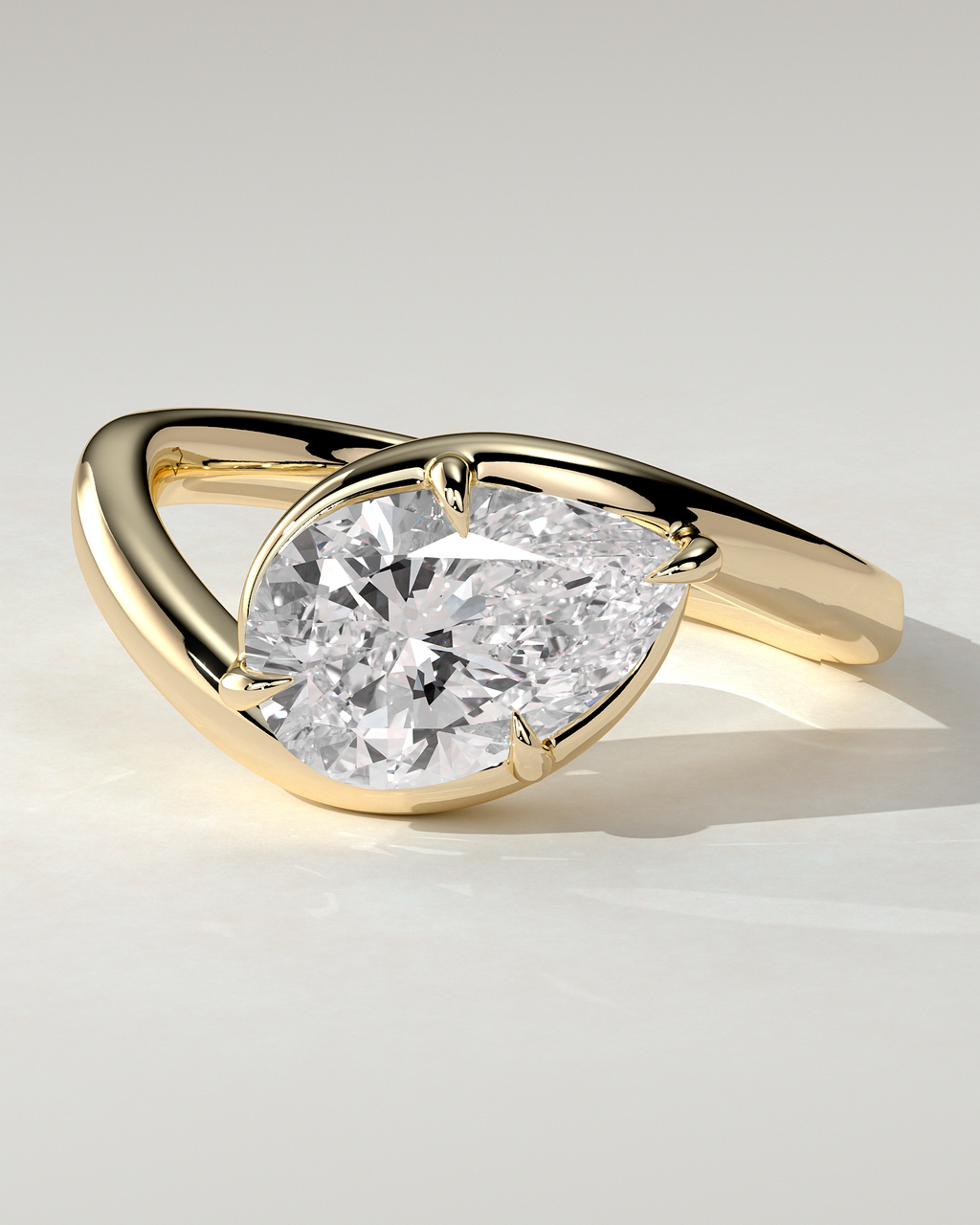 Jackie Solitaire Pear Ring