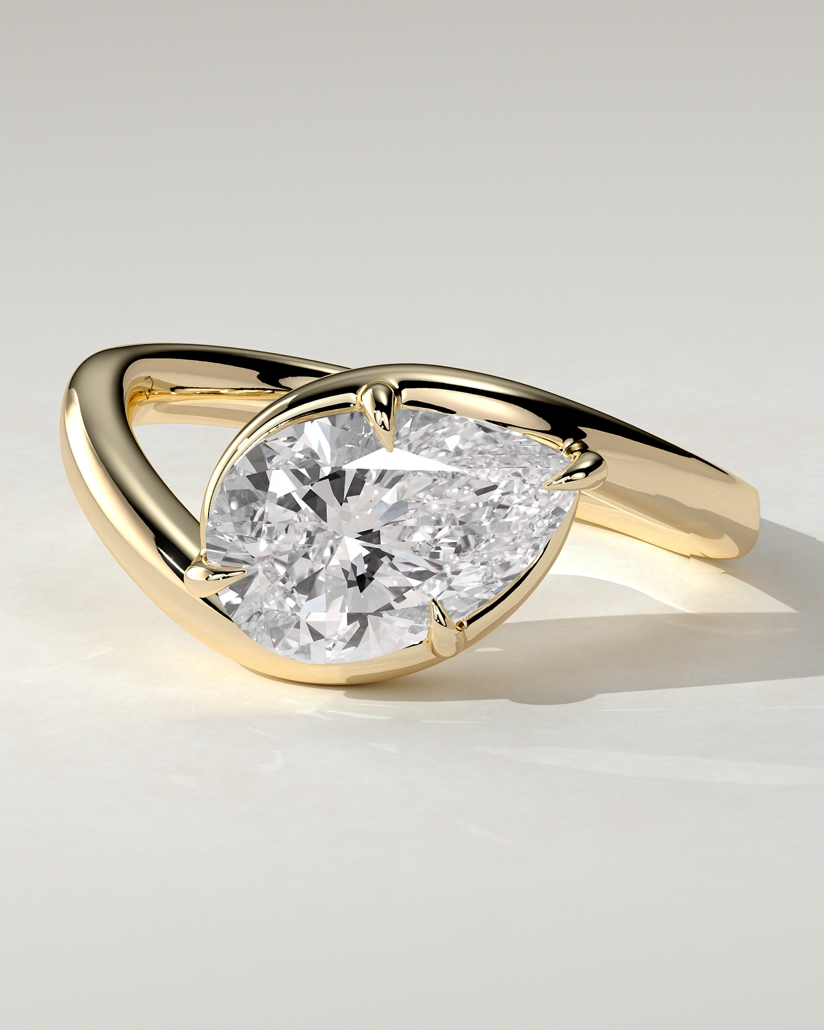 Jackie Solitaire Pear Ring