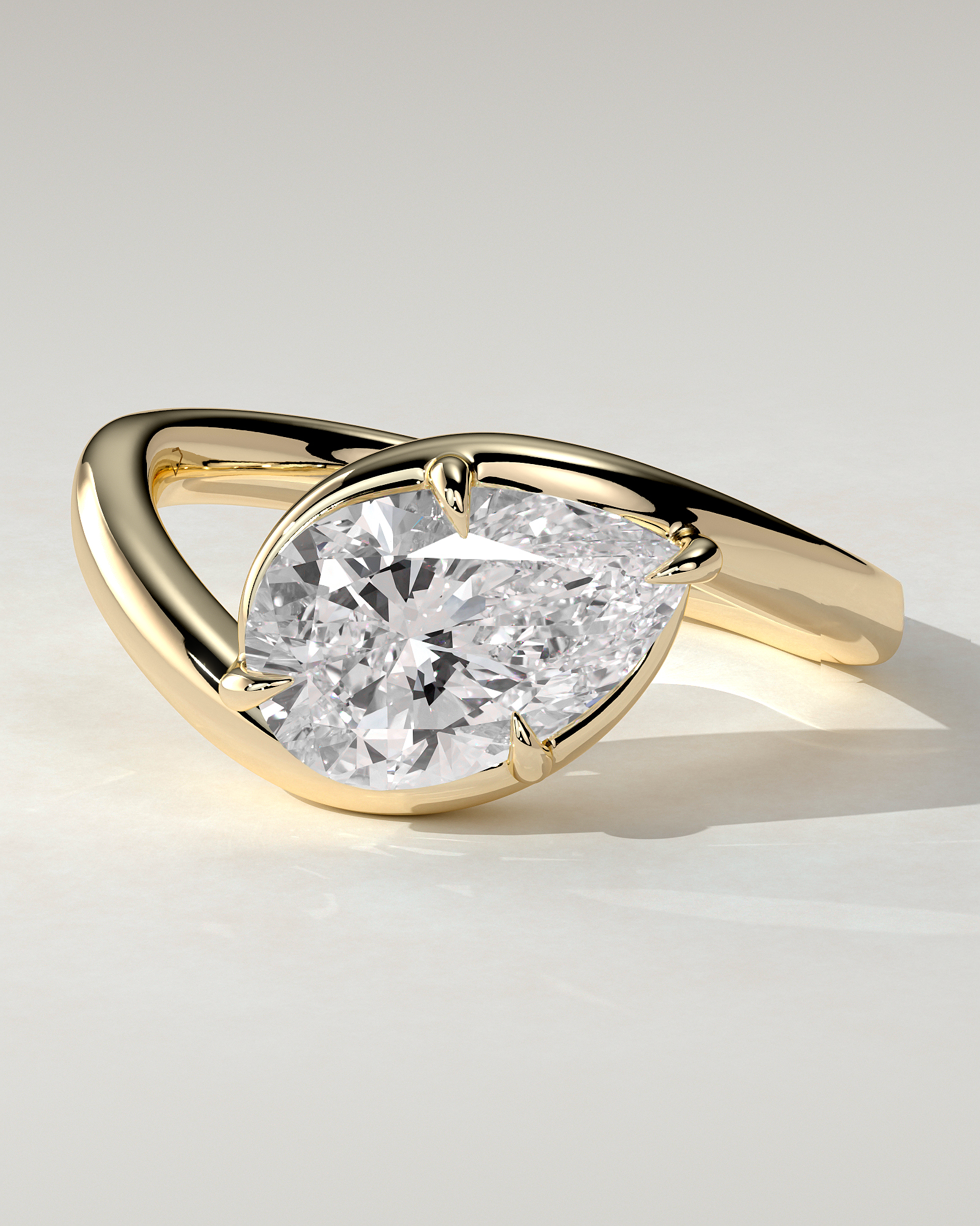 Jackie Solitaire Pear Ring