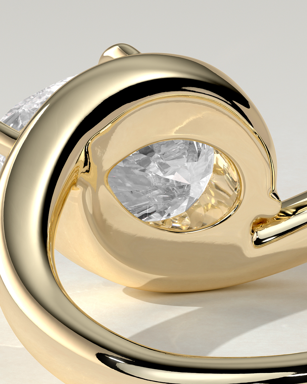 Jackie Solitaire Pear Ring