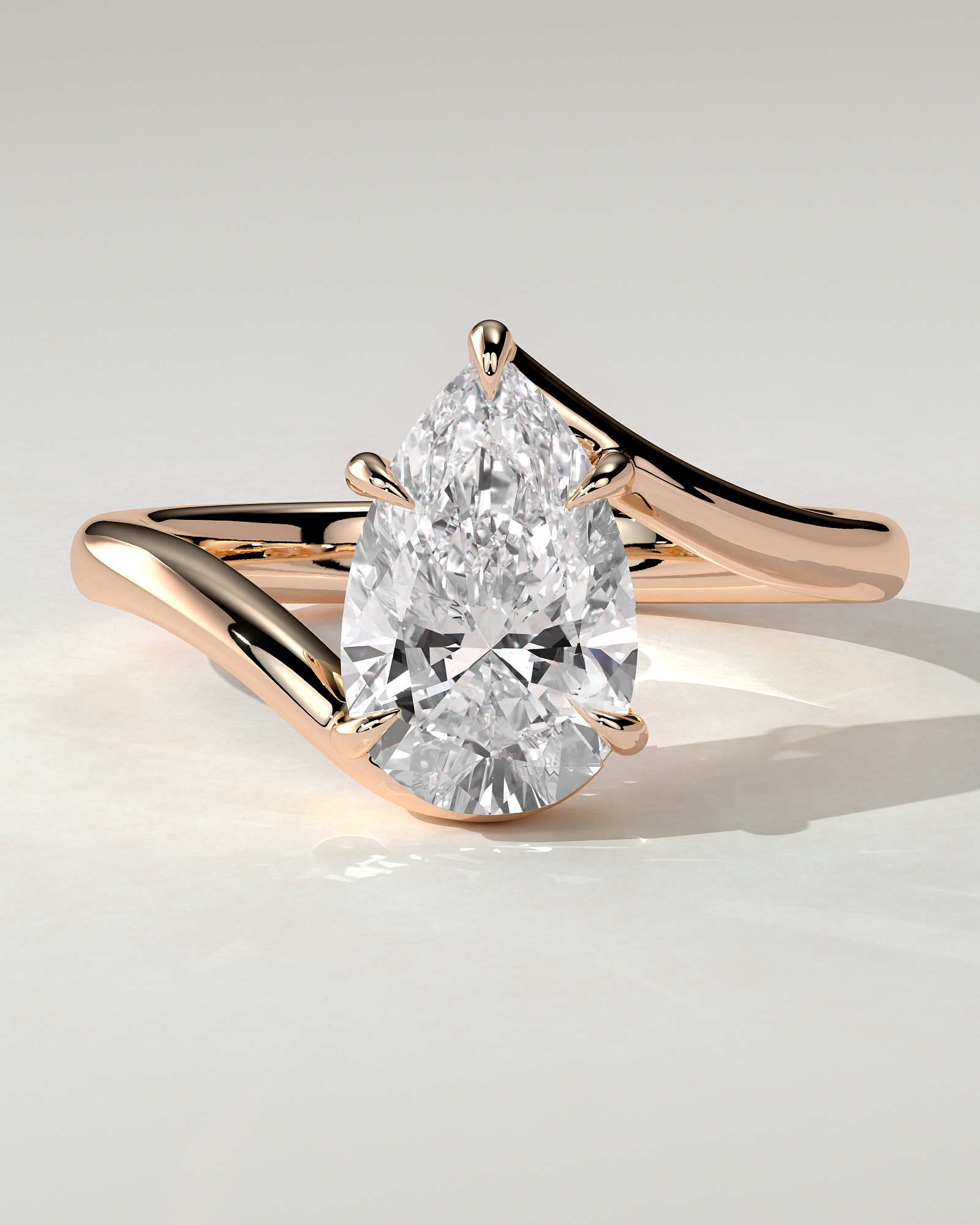 Jennifer Solitaire Pear Ring