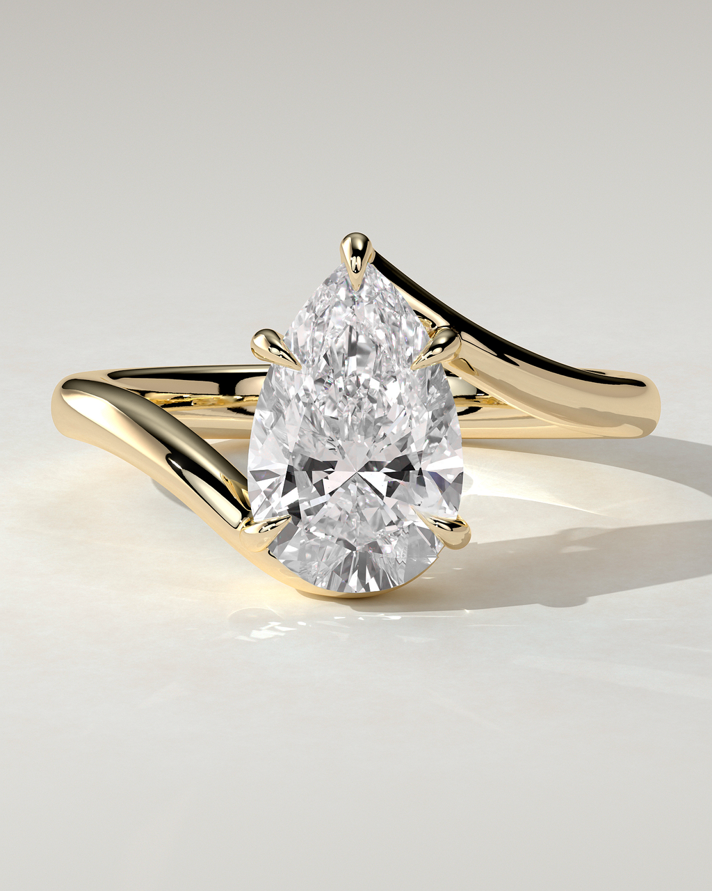 Jennifer Solitaire Pear Ring