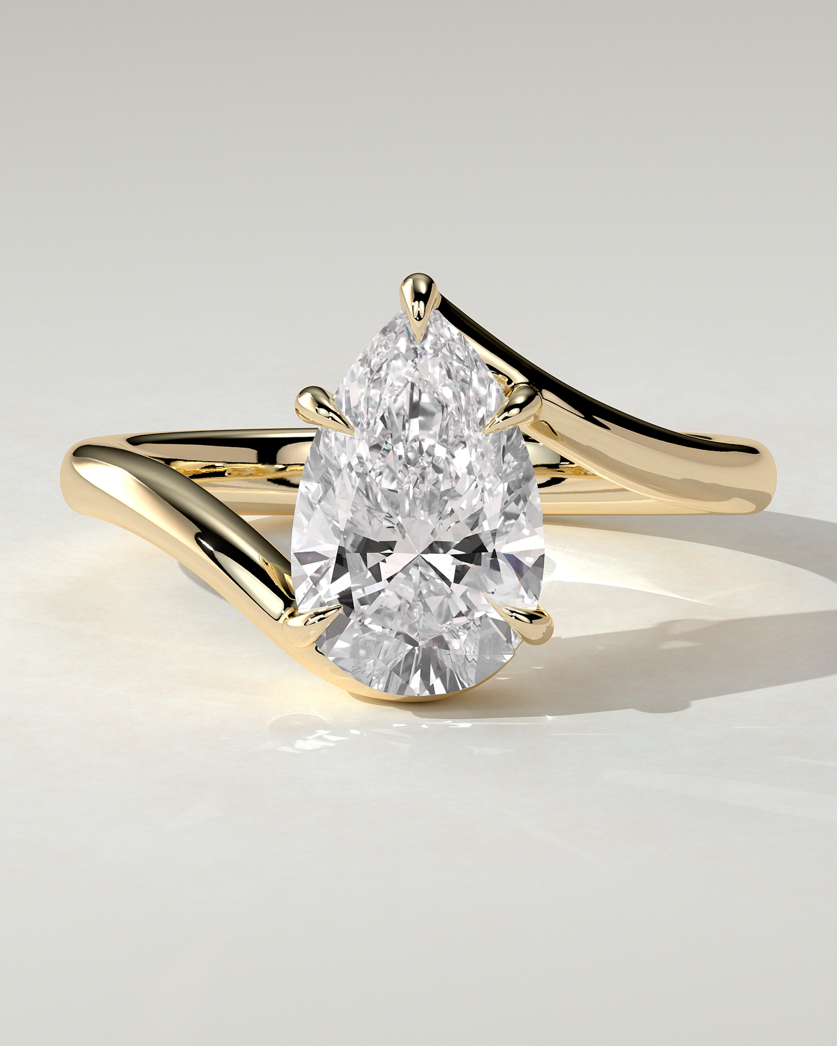 Jennifer Solitaire Pear Ring