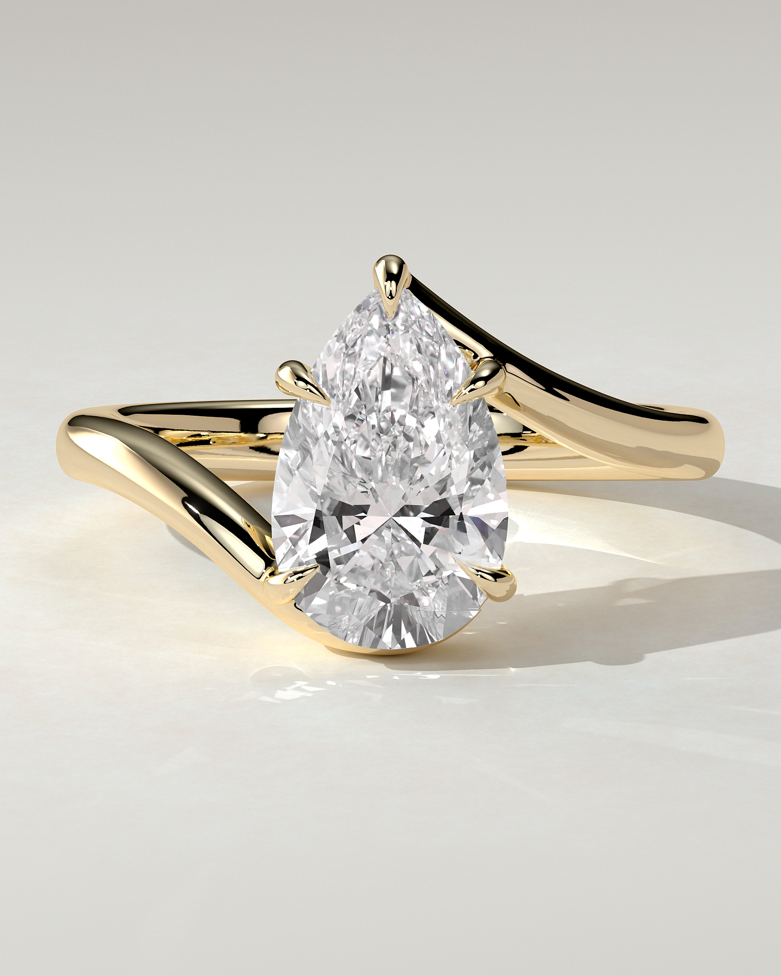 Jennifer Solitaire Pear Ring
