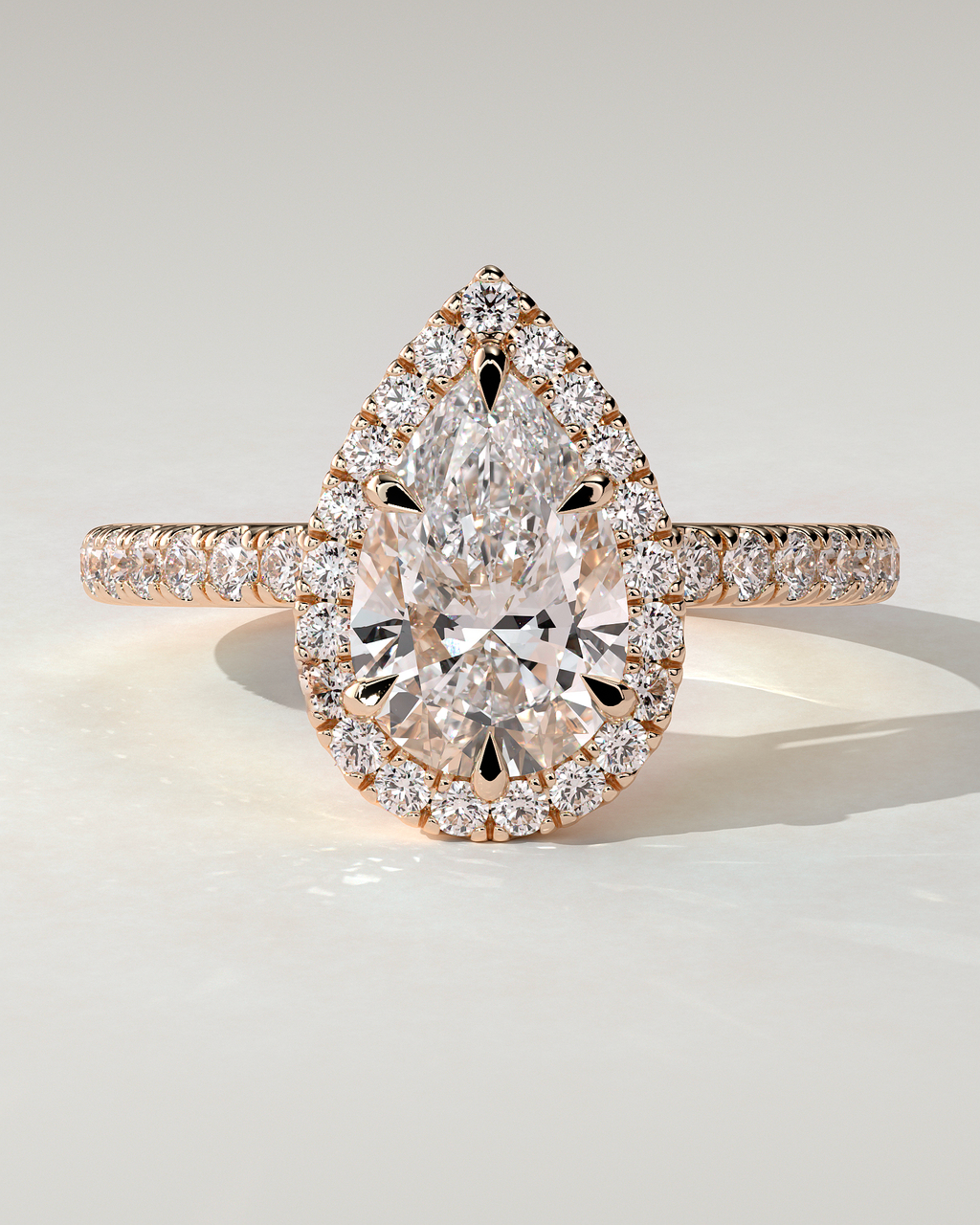 Kirsten Halo Pear Ring