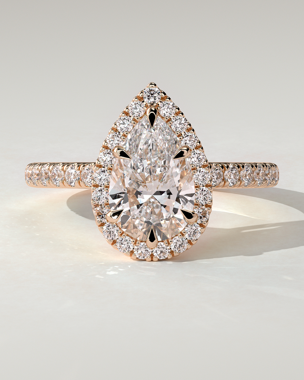Kirsten Halo Pear Ring