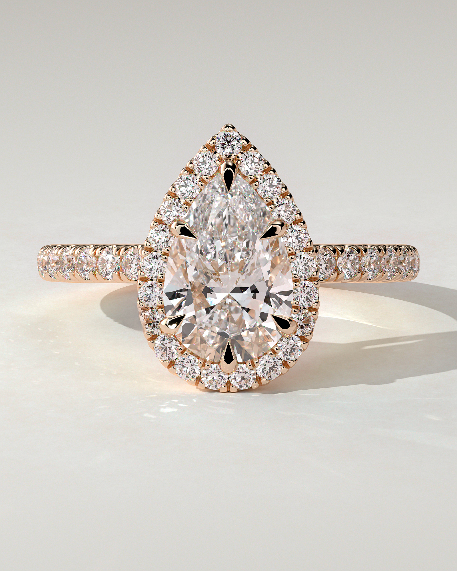Kirsten Halo Pear Ring