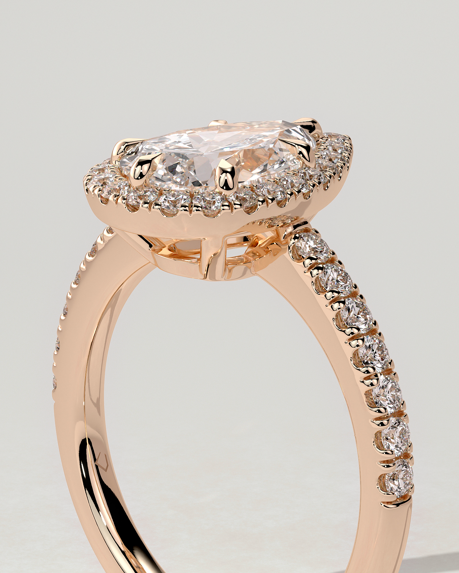 Kirsten Halo Pear Ring
