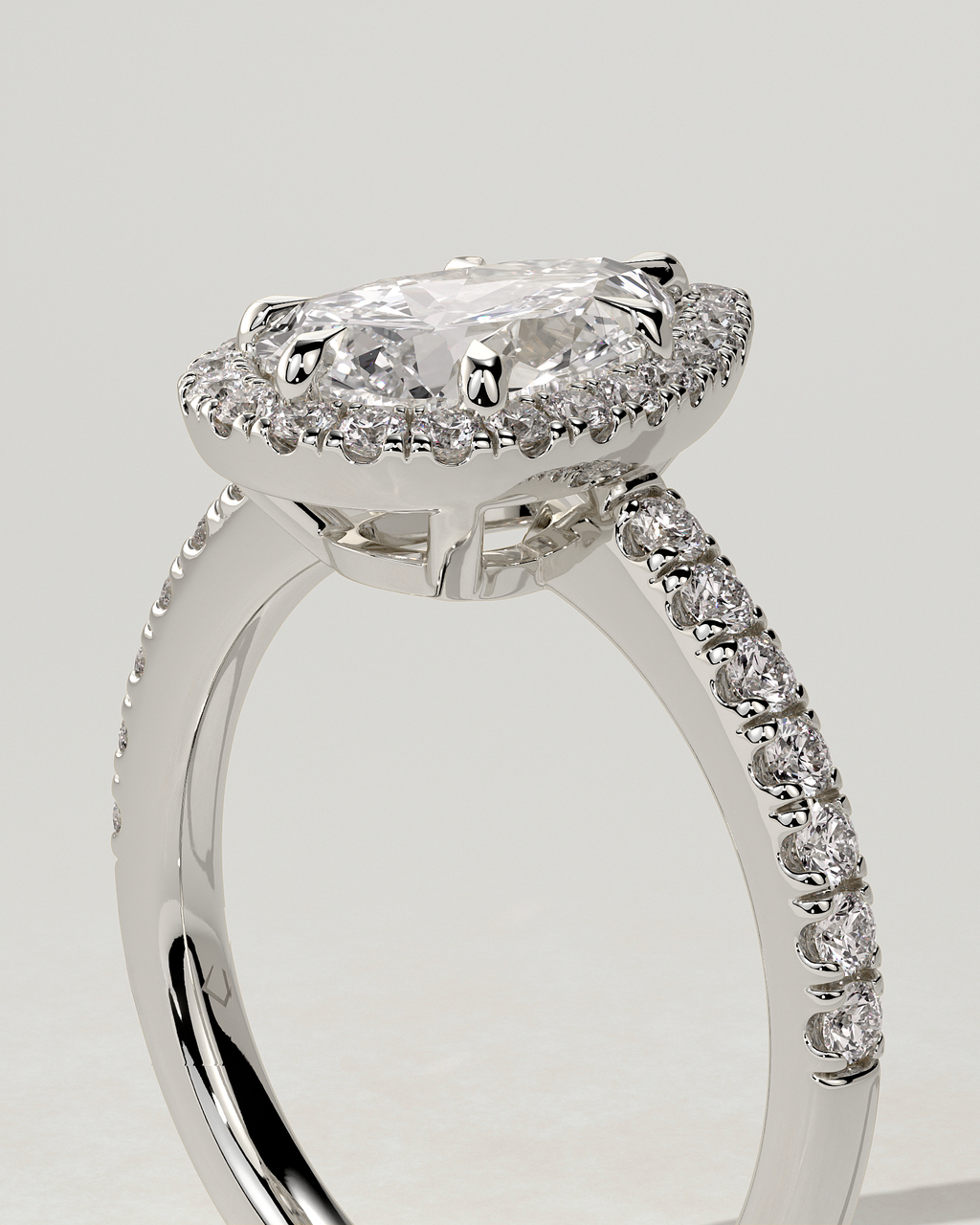 Kirsten Halo Pear Ring