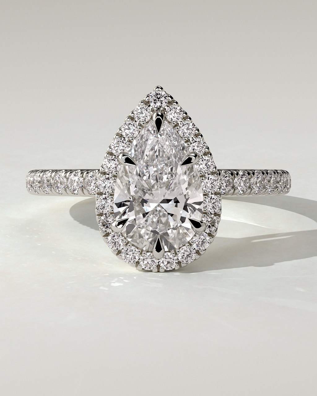 Kirsten Halo Pear Ring
