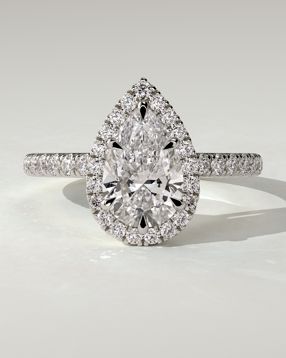 Kirsten Halo Pear Ring