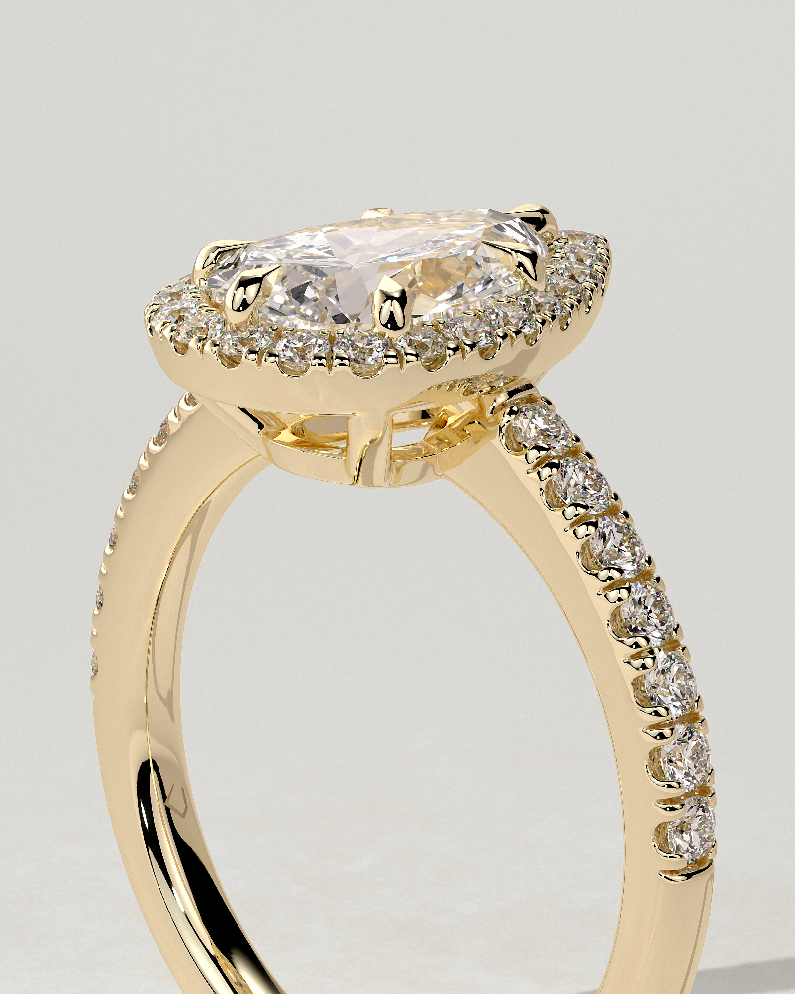 Kirsten Halo Pear Ring