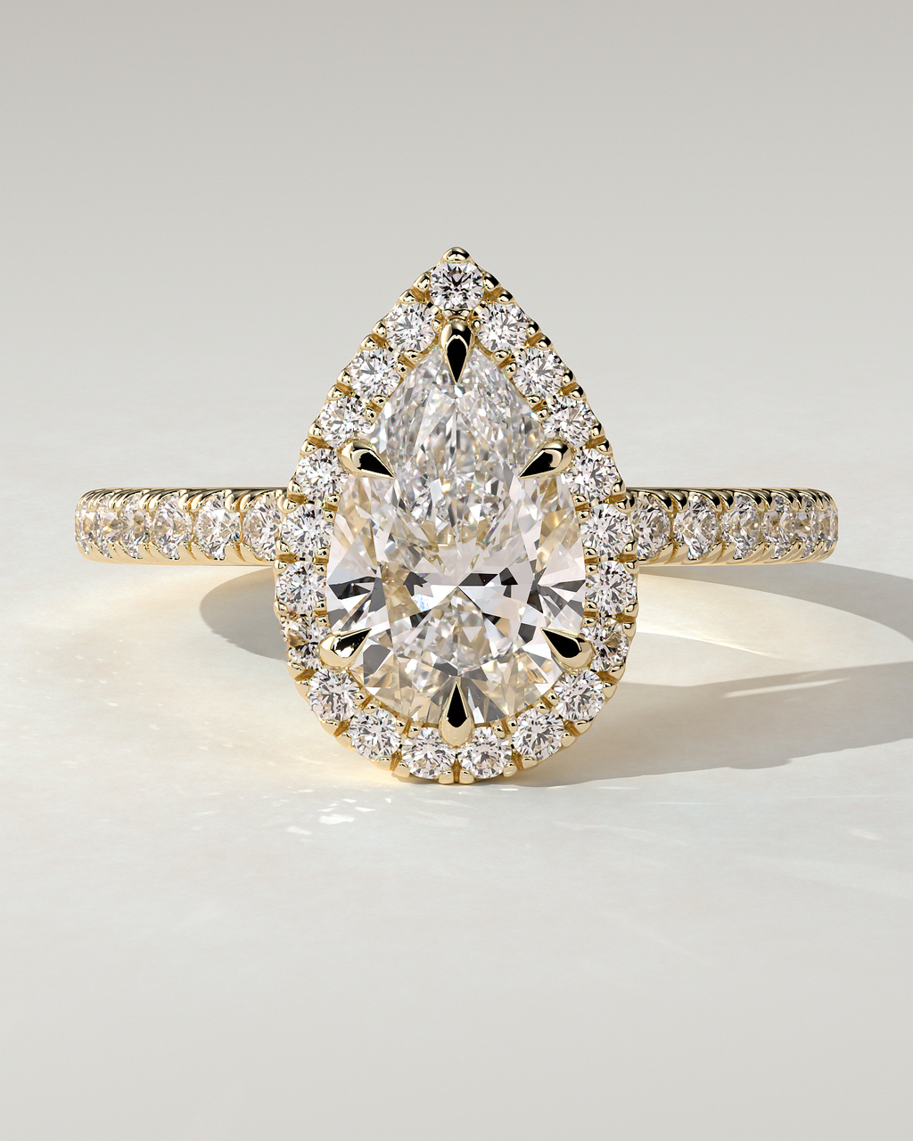 Kirsten Halo Pear Ring