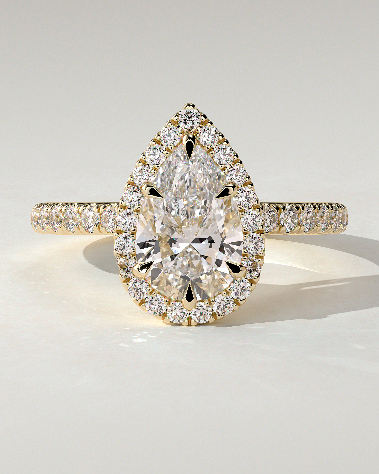 Kirsten Halo Pear Ring