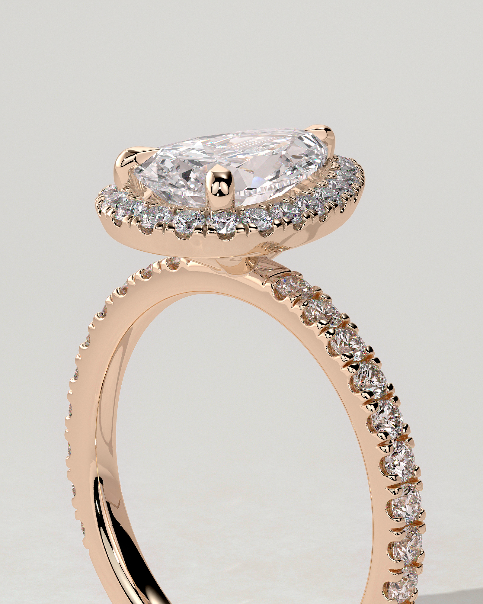 Lauren Halo Pear Ring