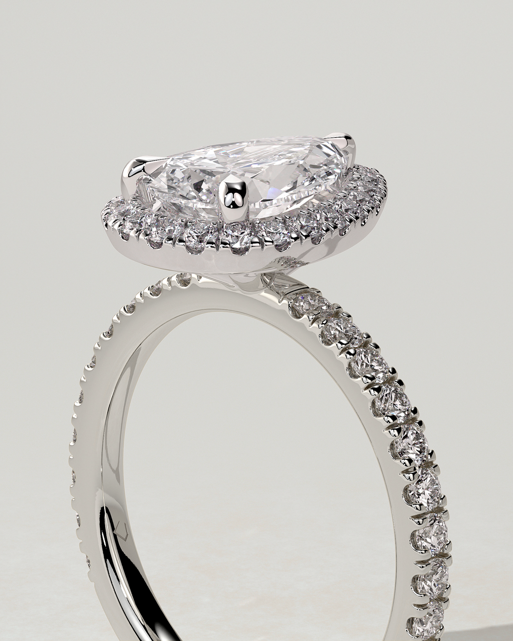 Lauren Halo Pear Ring