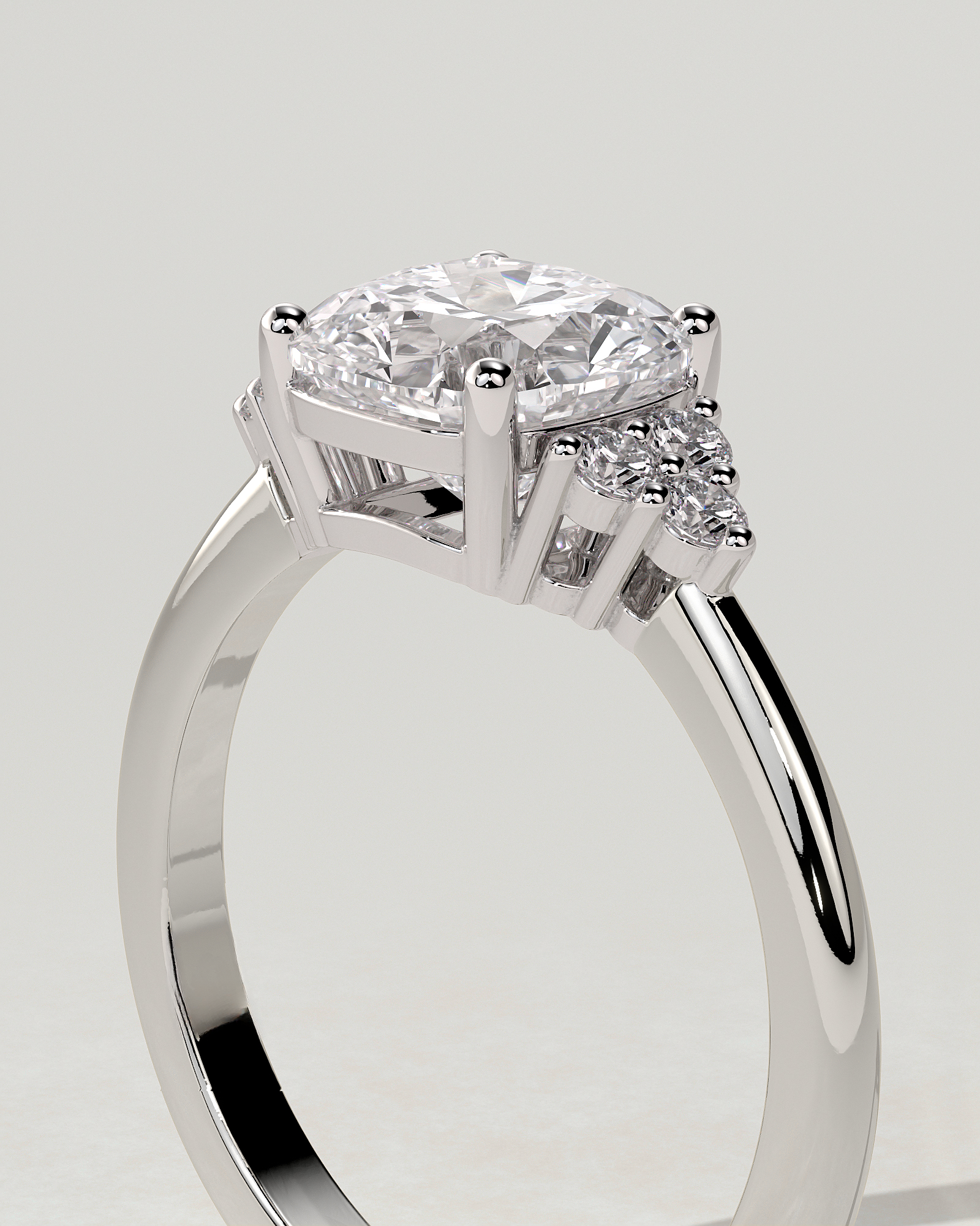 Lena Solitaire Cushion Ring