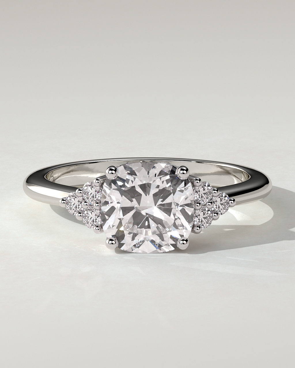Lena Solitaire Cushion Ring