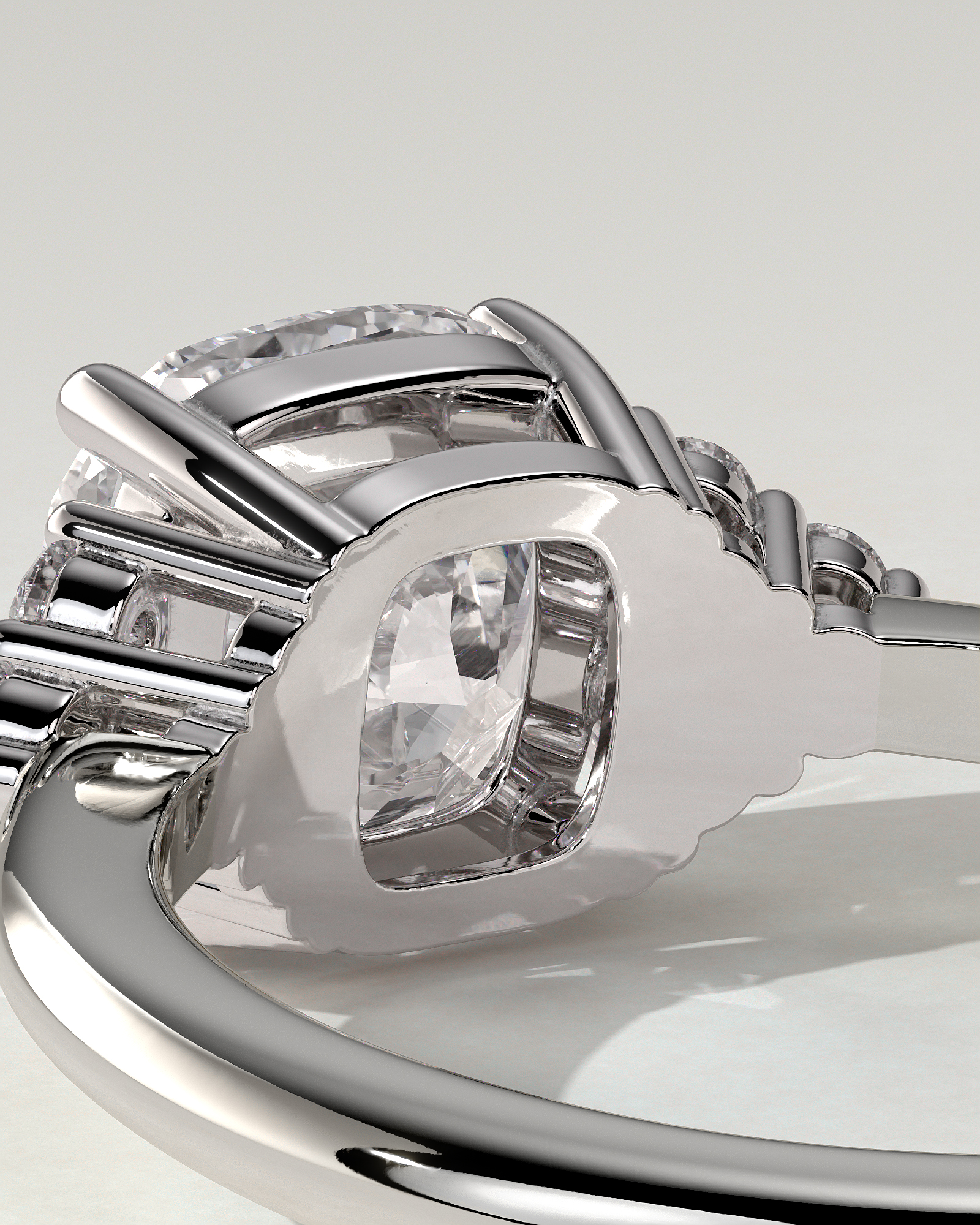 Lena Solitaire Cushion Ring