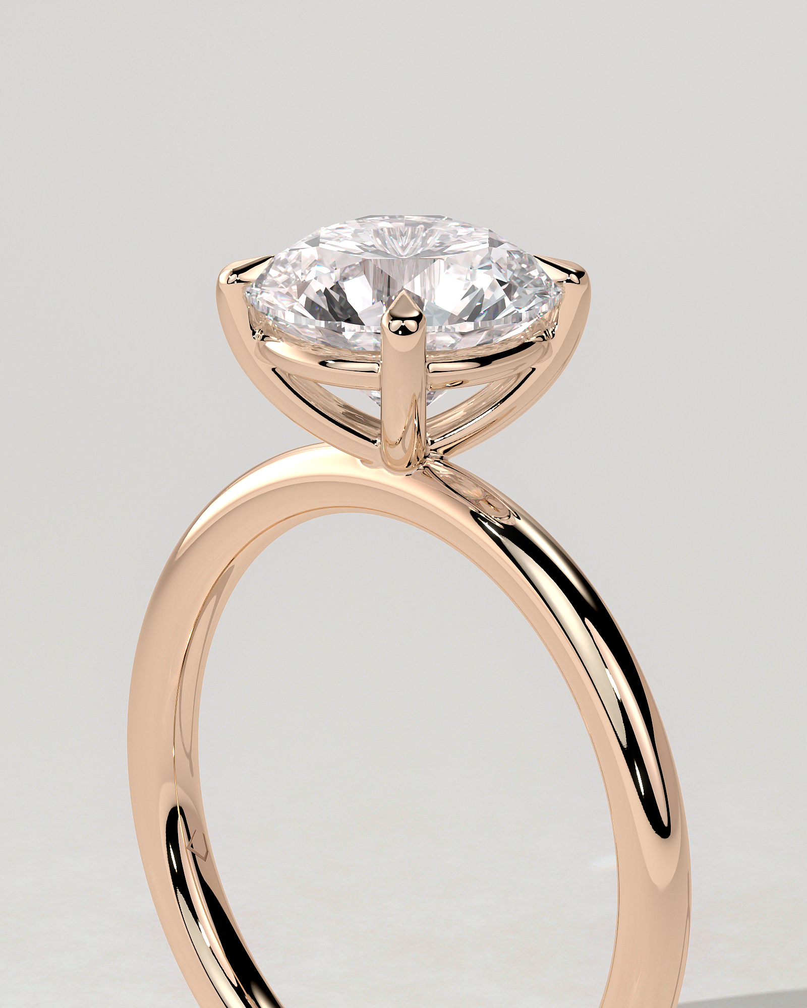 Lilly Solitaire Round Ring