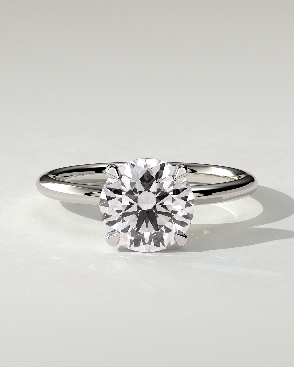 Lilly Solitaire Round Ring
