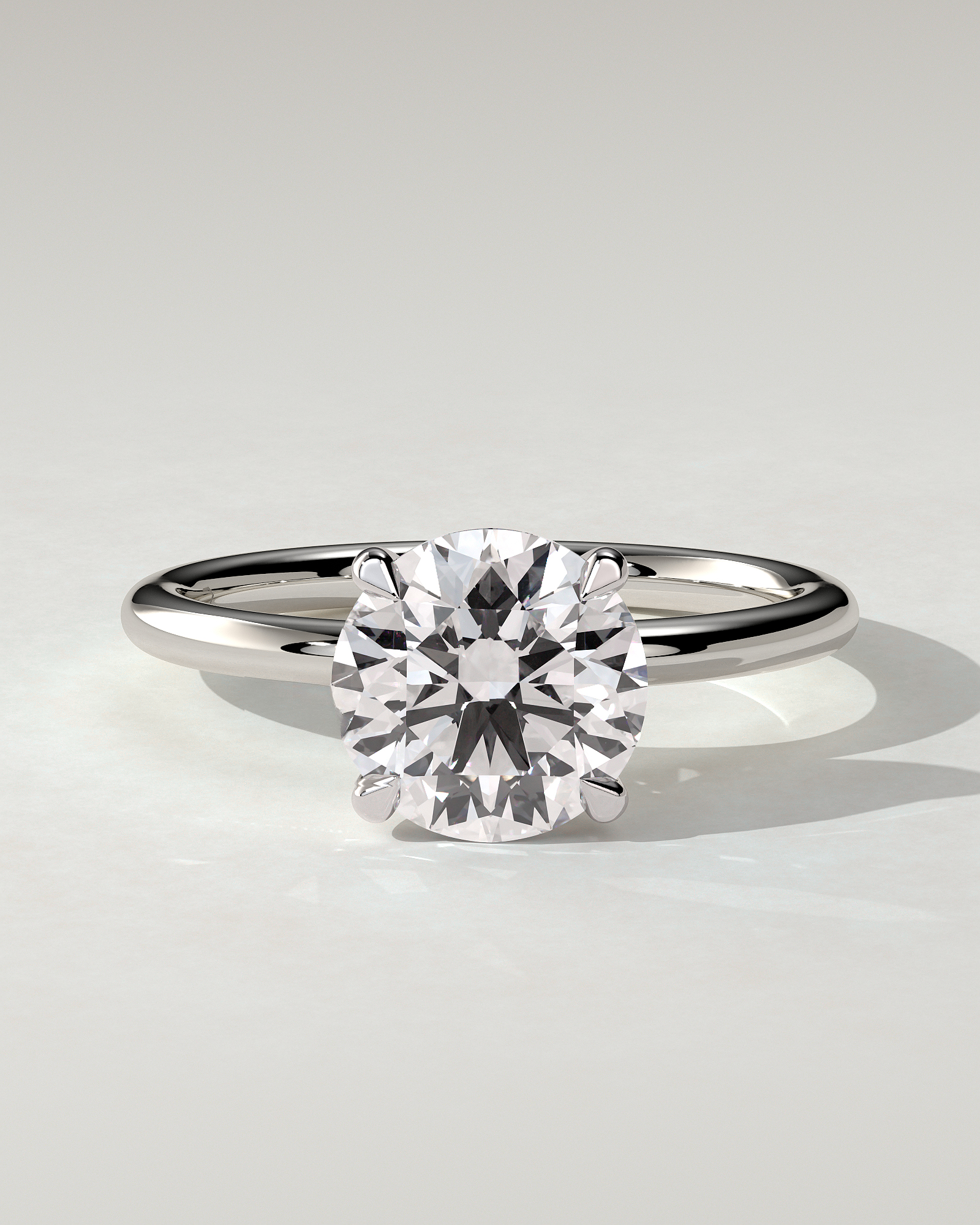 Lilly Solitaire Round Ring