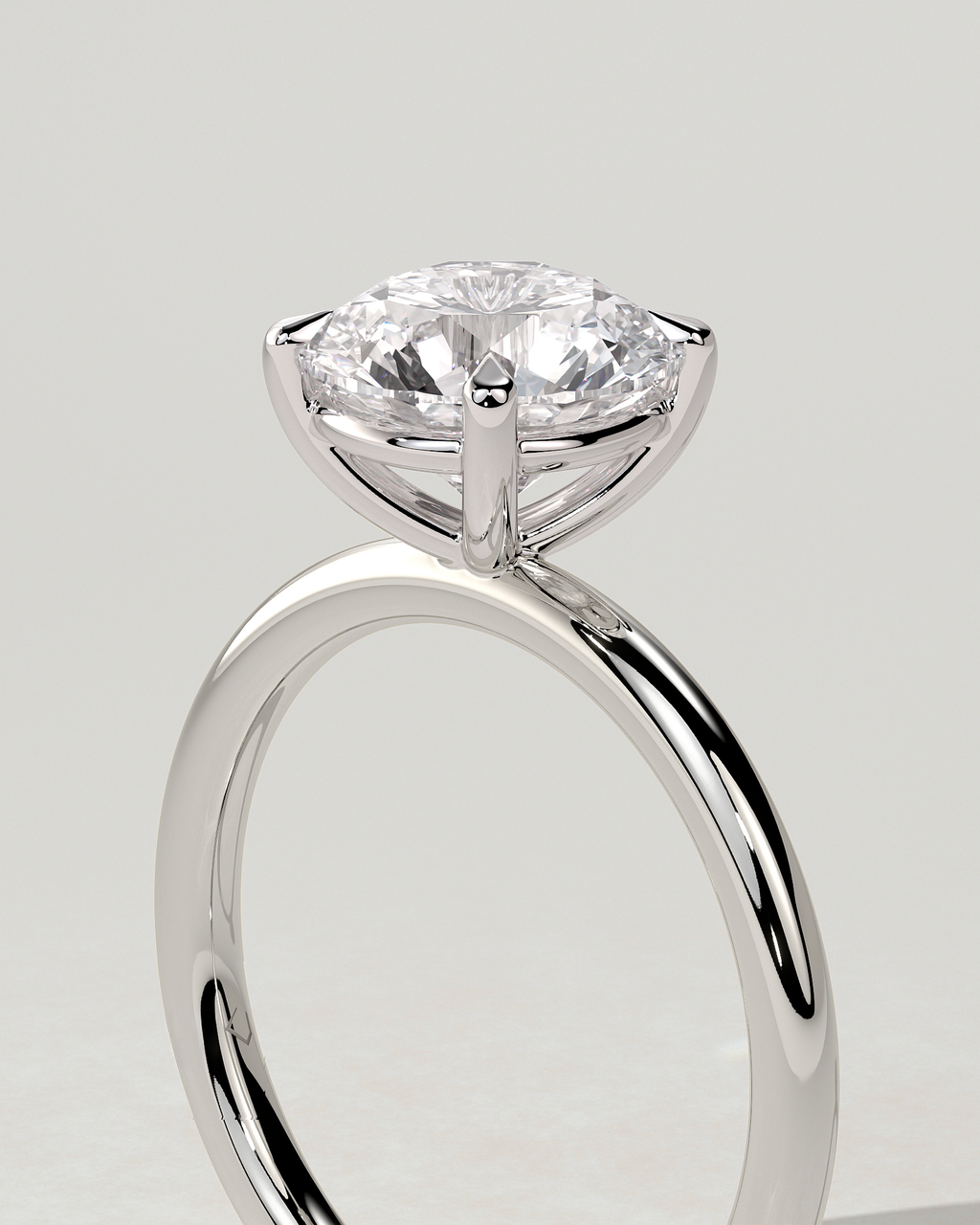 Lilly Solitaire Round Ring
