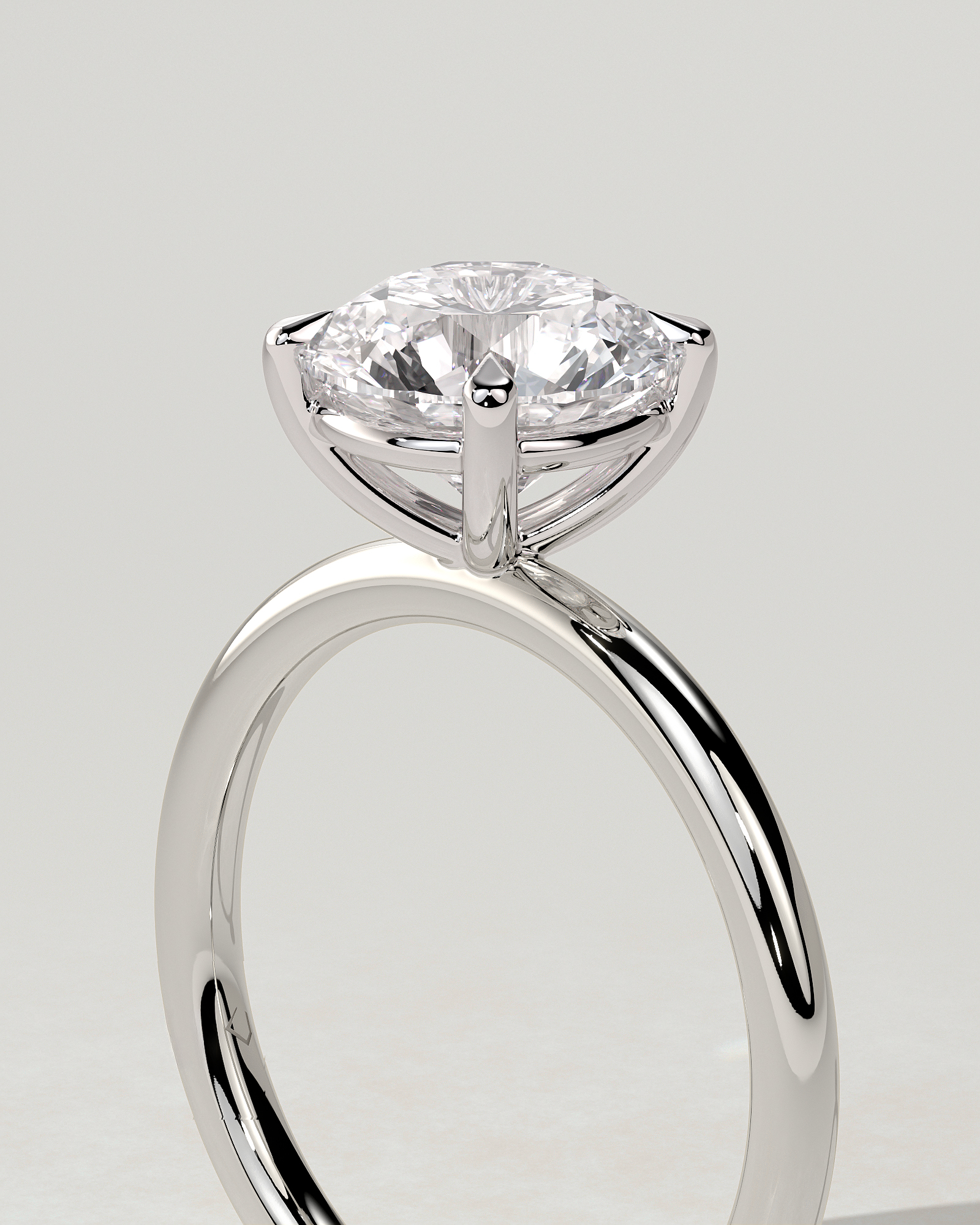 Lilly Solitaire Round Ring