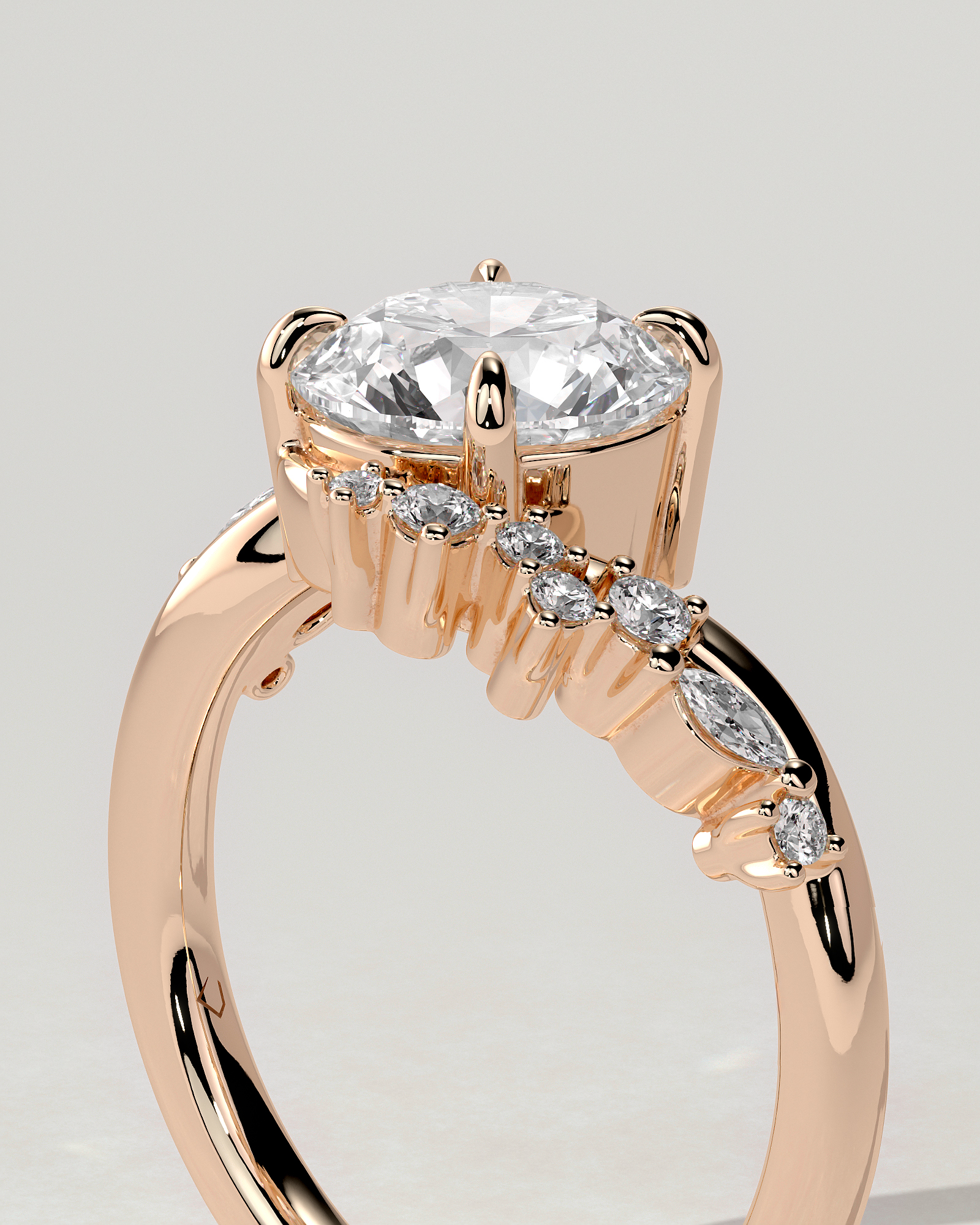 Lorena Solitaire Round Ring