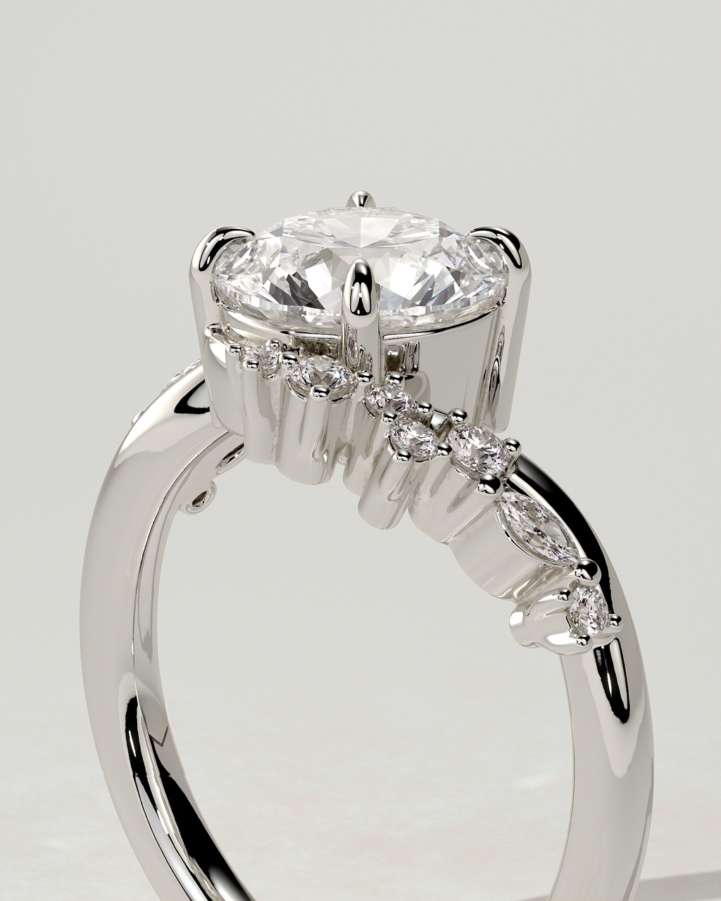 Lorena Solitaire Round Ring