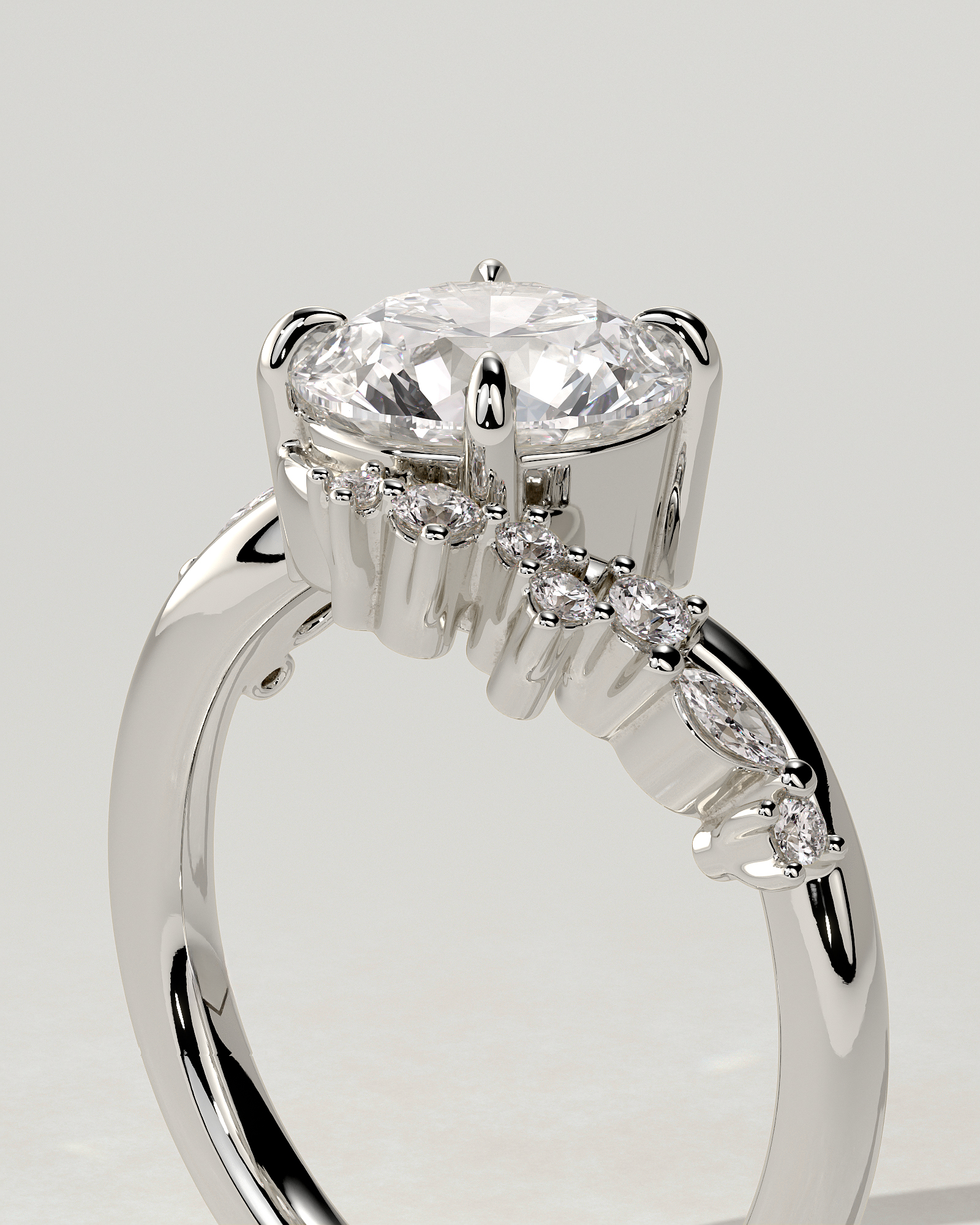 Lorena Solitaire Round Ring