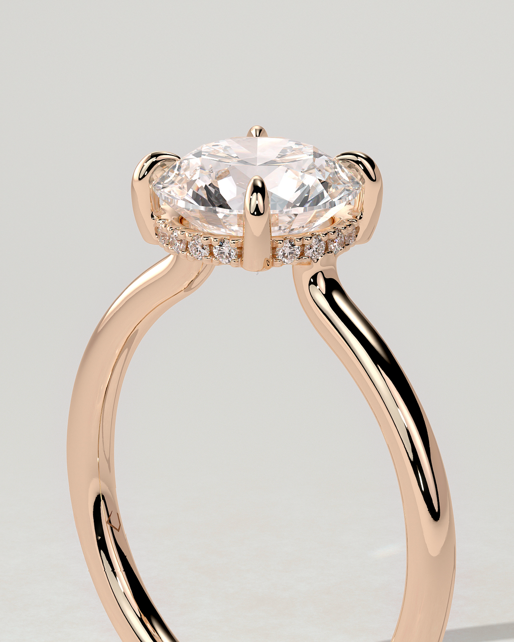 Luna Solitaire Round Ring