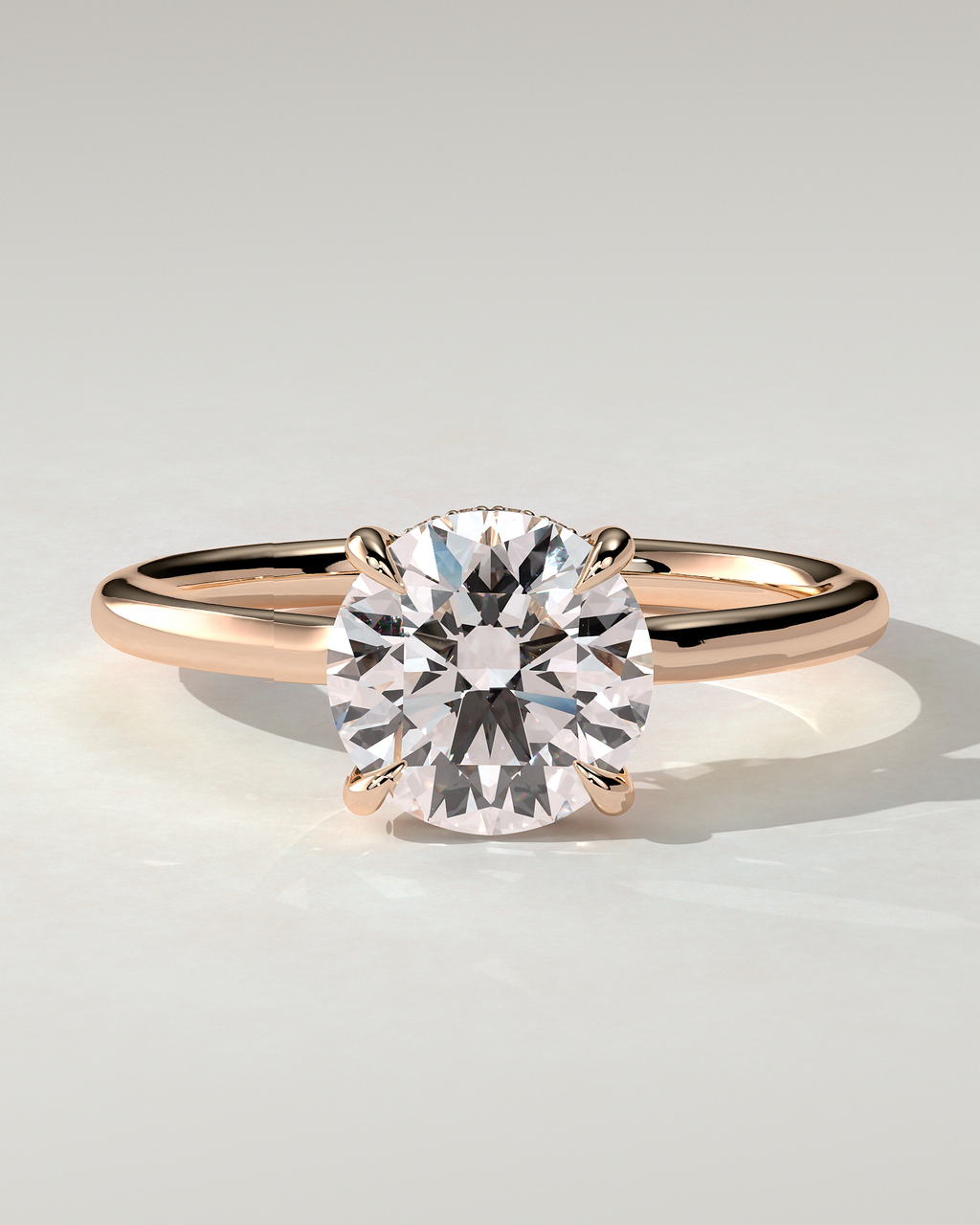 Luna Solitaire Round Ring