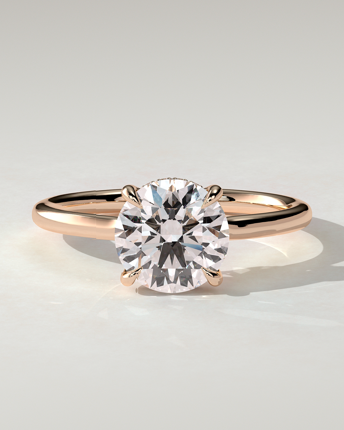 Luna Solitaire Round Ring