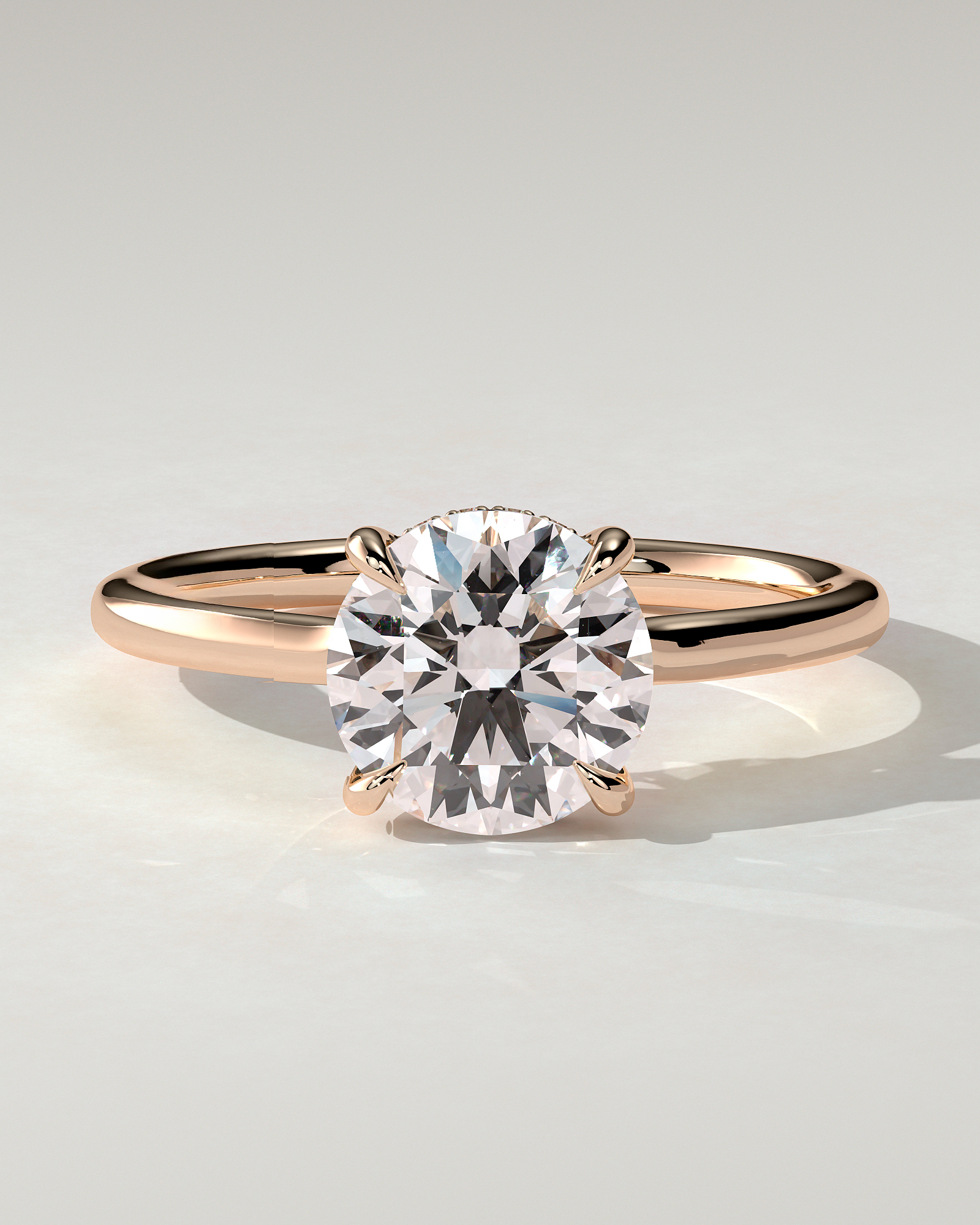 Luna Solitaire Round Ring