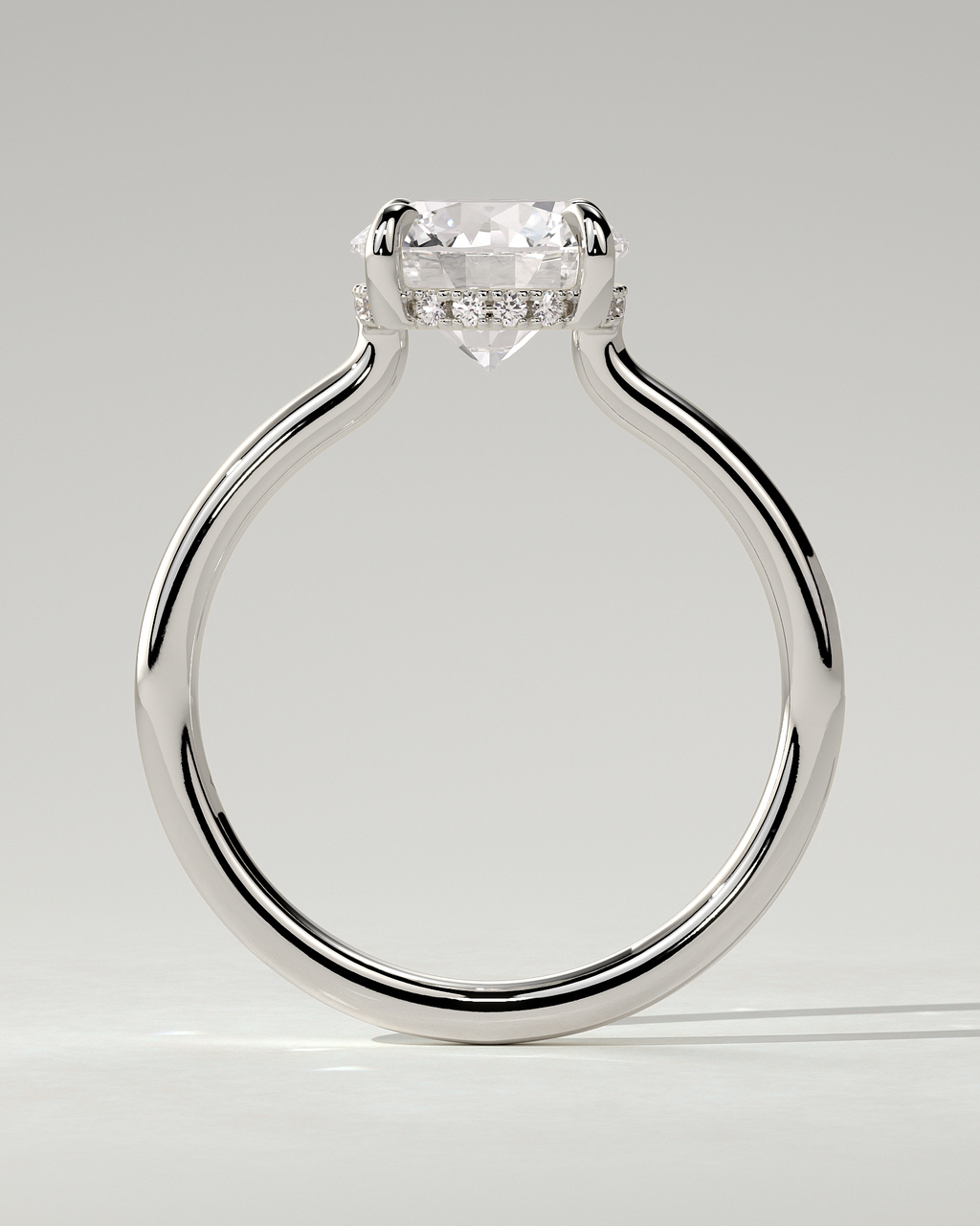 Luna Solitaire Round Ring