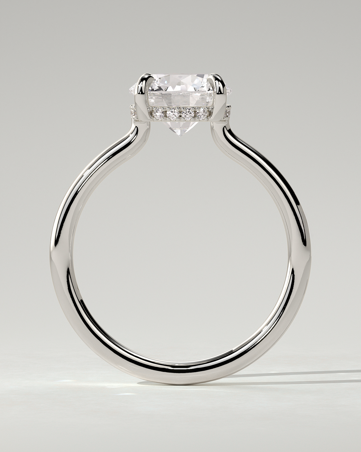 Luna Solitaire Round Ring