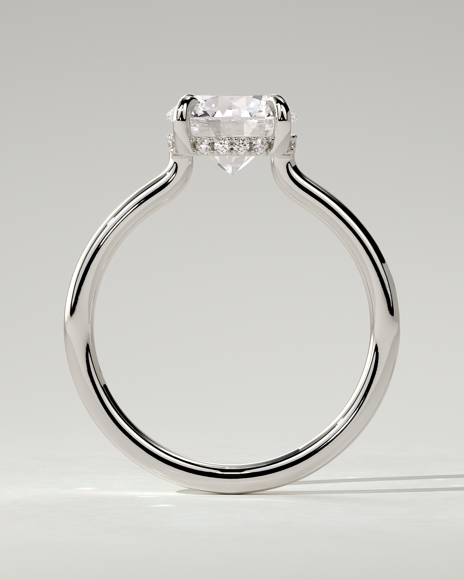 Luna Solitaire Round Ring