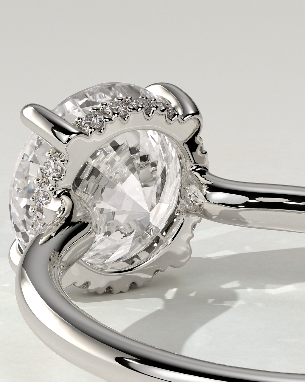 Luna Solitaire Round Ring