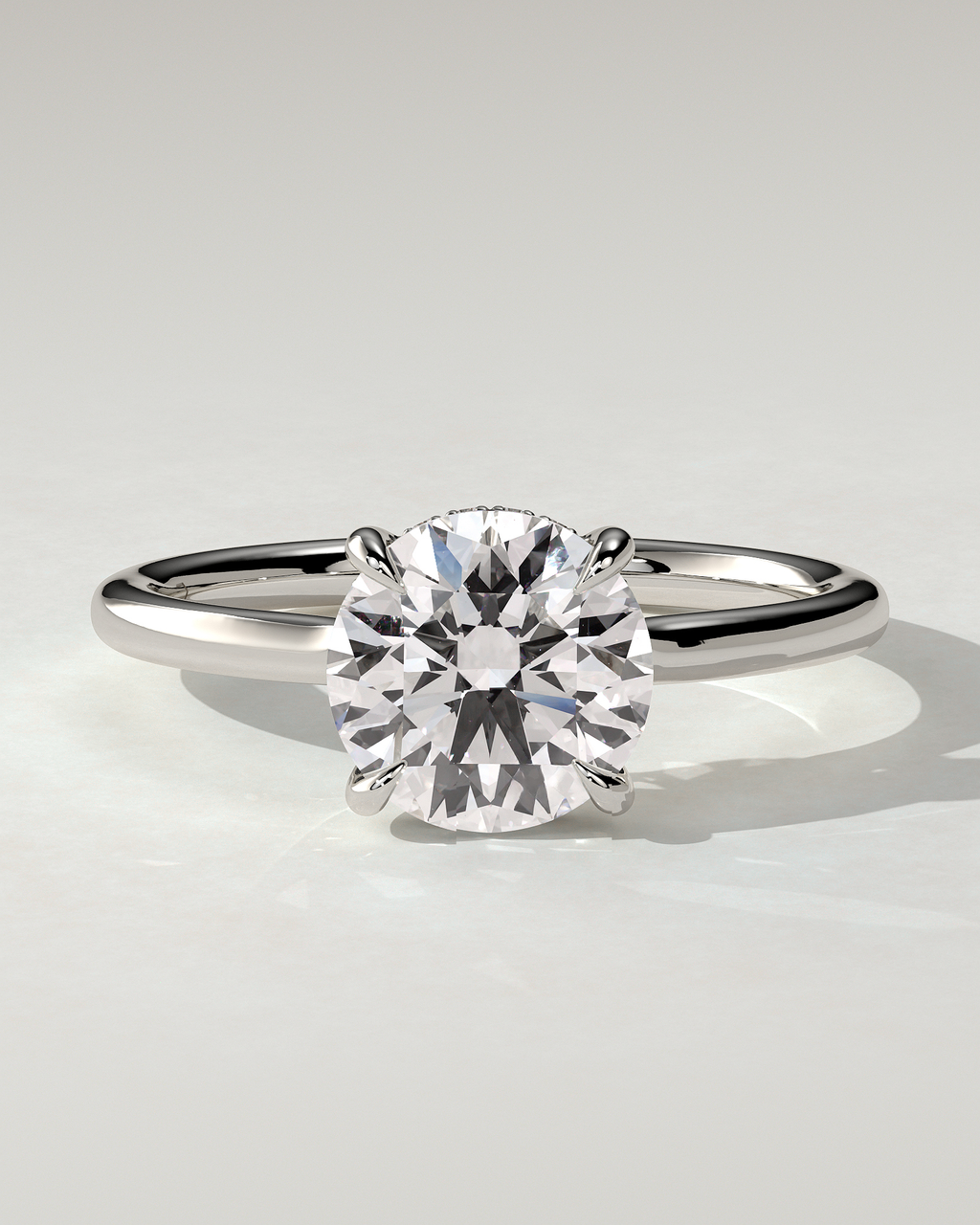 Luna Solitaire Round Ring