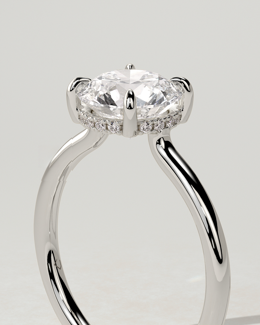 Luna Solitaire Round Ring