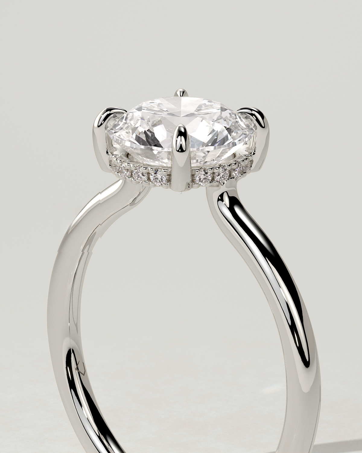 Luna Solitaire Round Ring