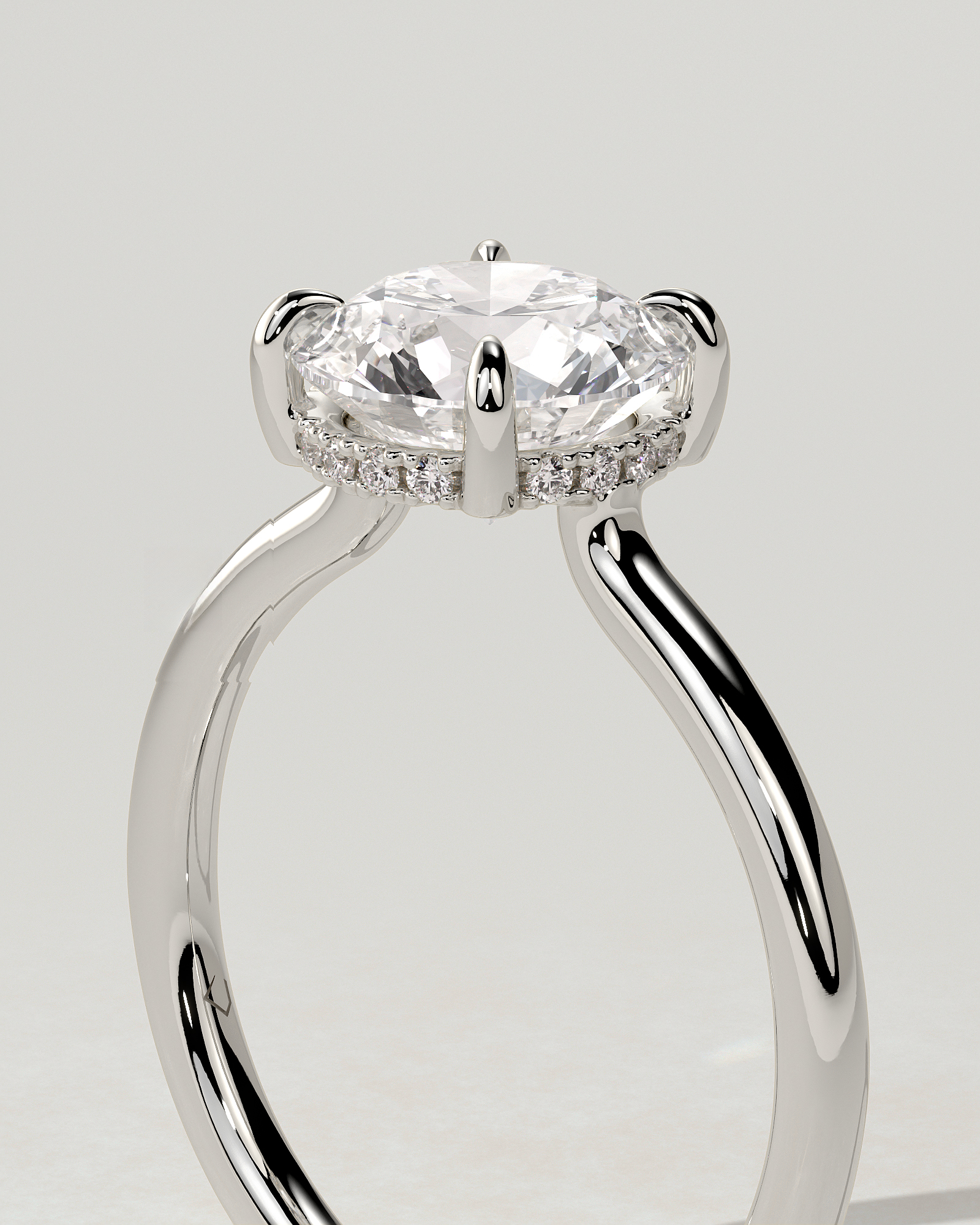 Luna Solitaire Round Ring