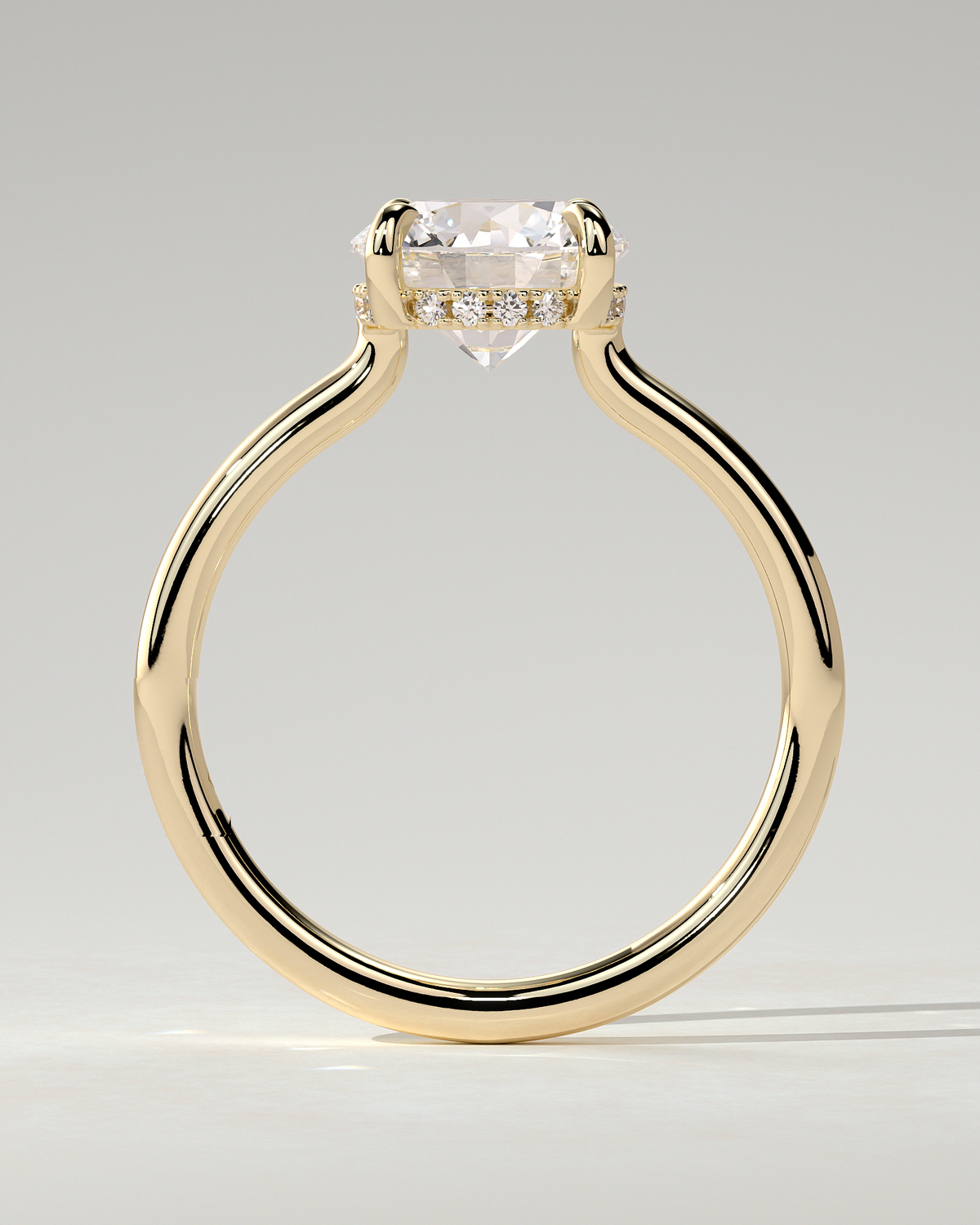 Luna Solitaire Round Ring