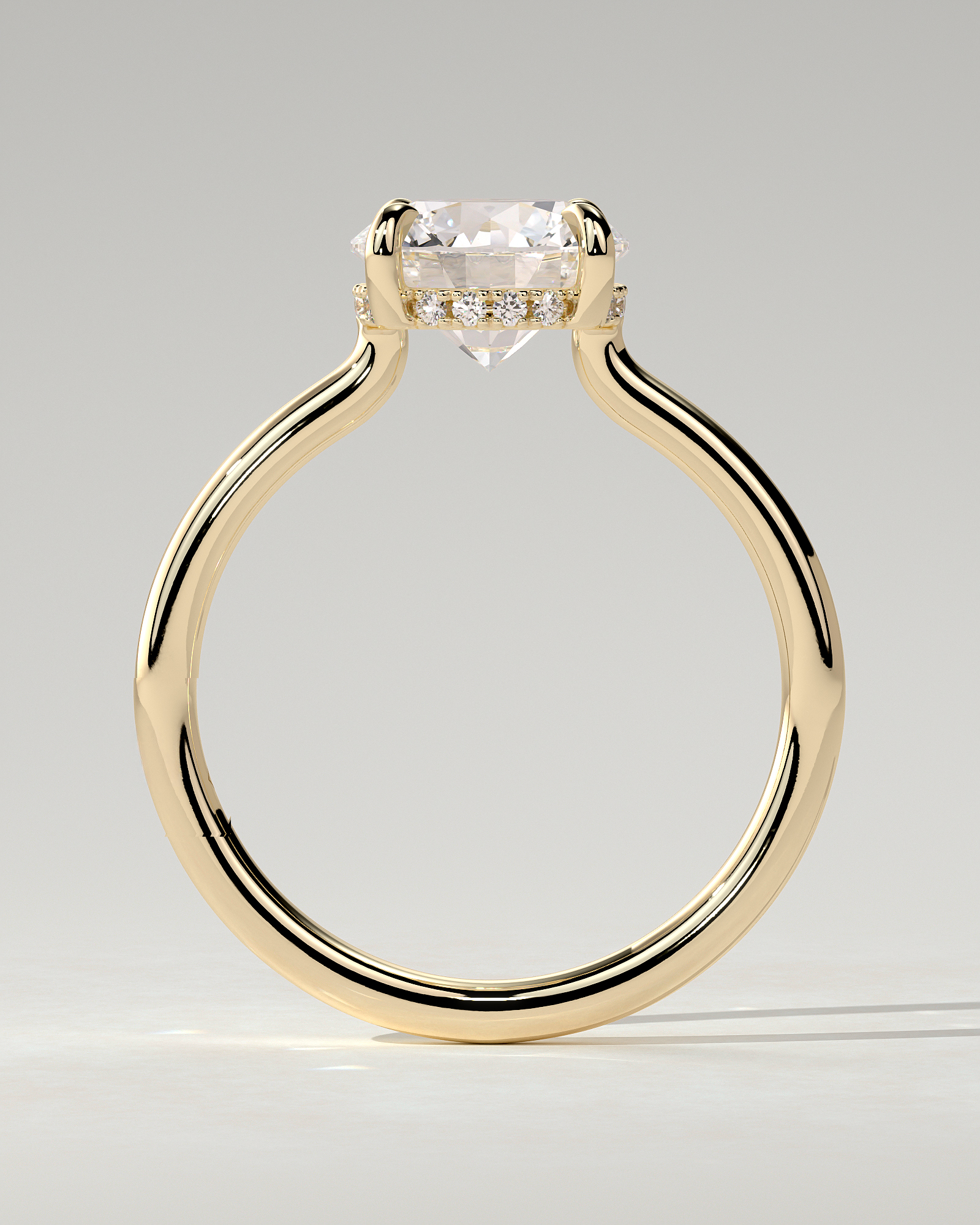 Luna Solitaire Round Ring