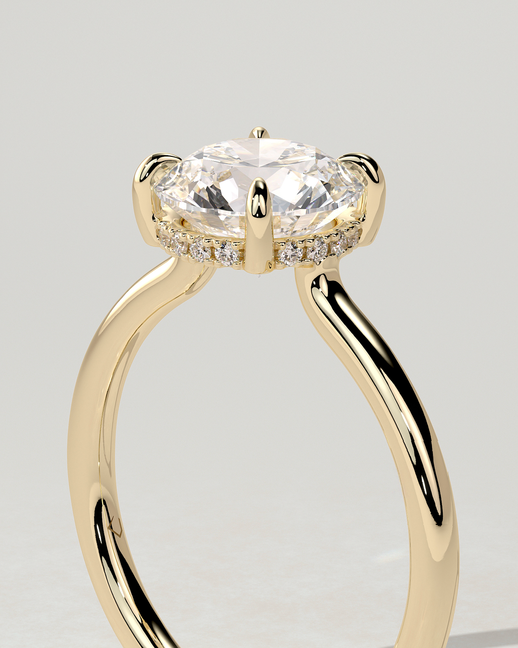 Luna Solitaire Round Ring