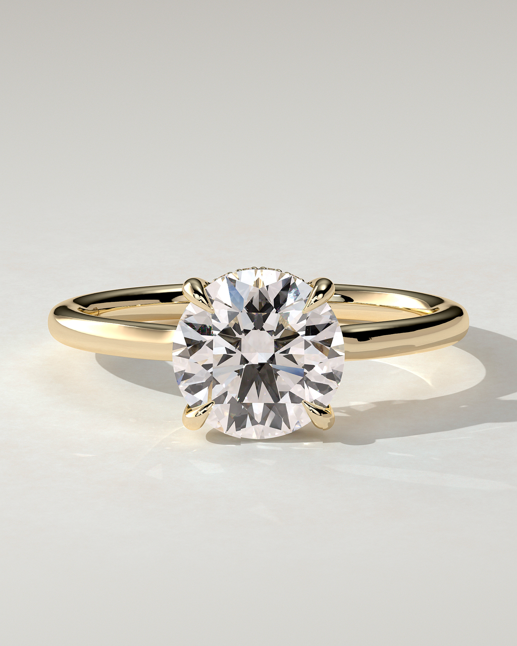 Luna Solitaire Round Ring