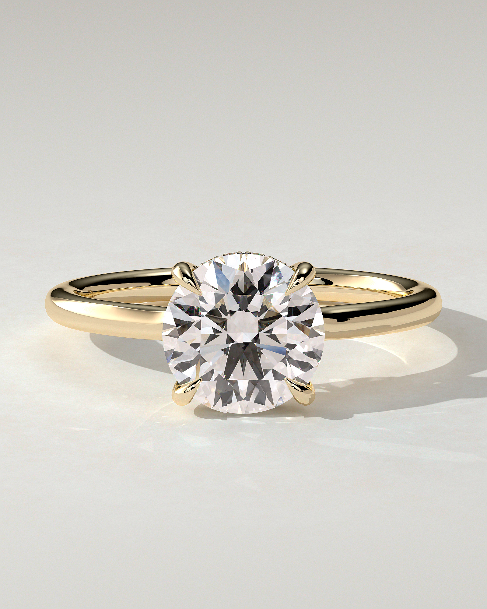 Luna Solitaire Round Ring