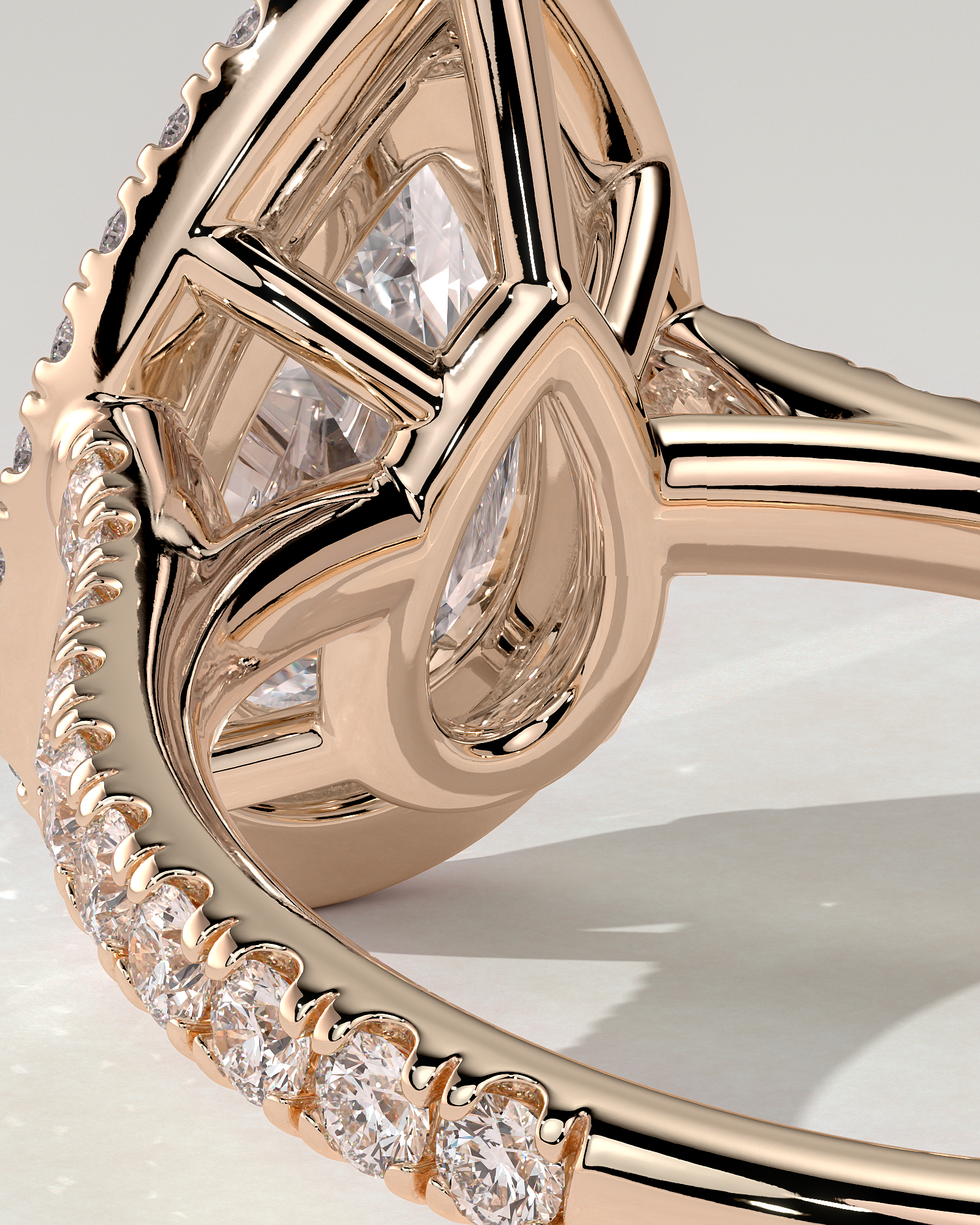 Madeline Halo Pear Ring